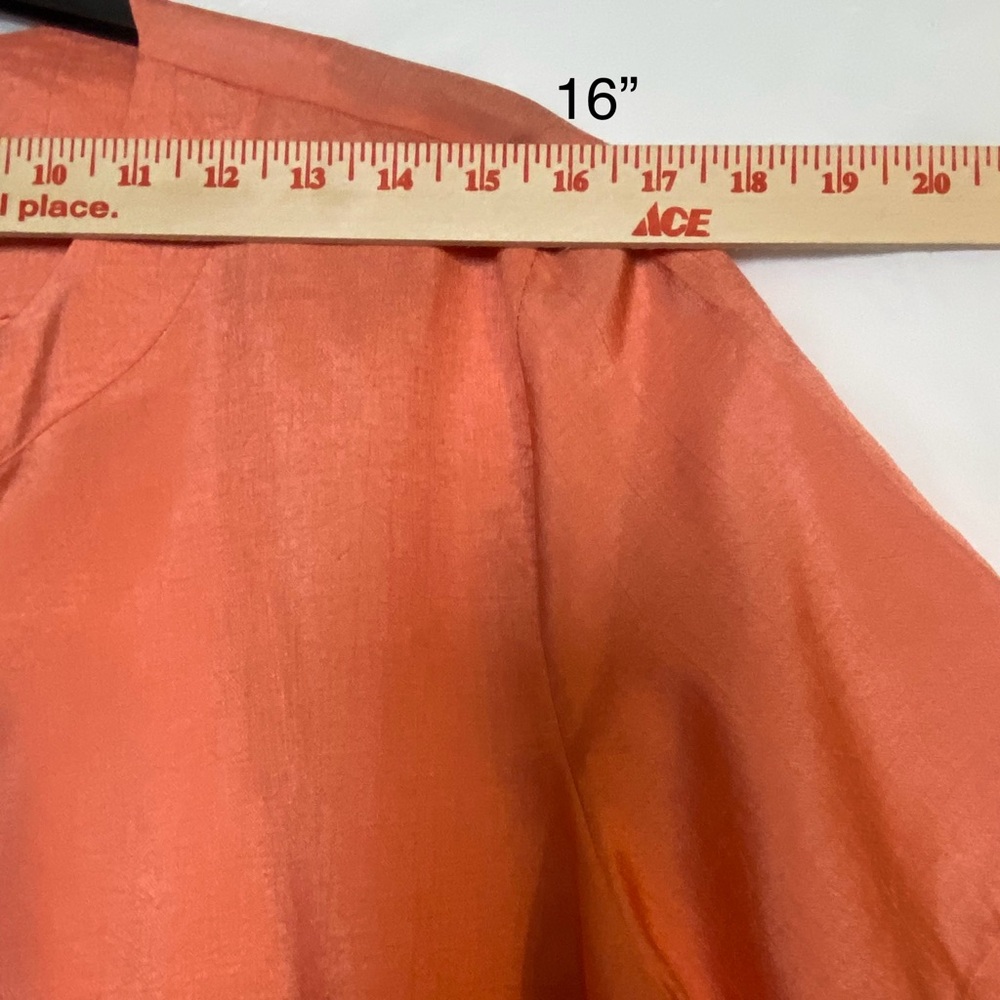 Solid Peach Button Front Blouse Size Medium By Pa… - image 8